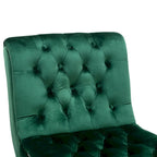 Velvet Armless Accent Chair with Wooden Legs and Thick Cushioned Seat