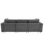 Elegant Corduroy 3 Seater Sofa with 5 Pillows