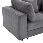 Elegant Corduroy 3 Seater Sofa with 5 Pillows
