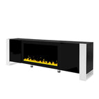 Black Modern 68.1 Fireplace TV Stand with 2 Large Cabinets for TVs Up to 78