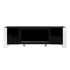 Black Modern 68.1 Fireplace TV Stand with 2 Large Cabinets for TVs Up to 78