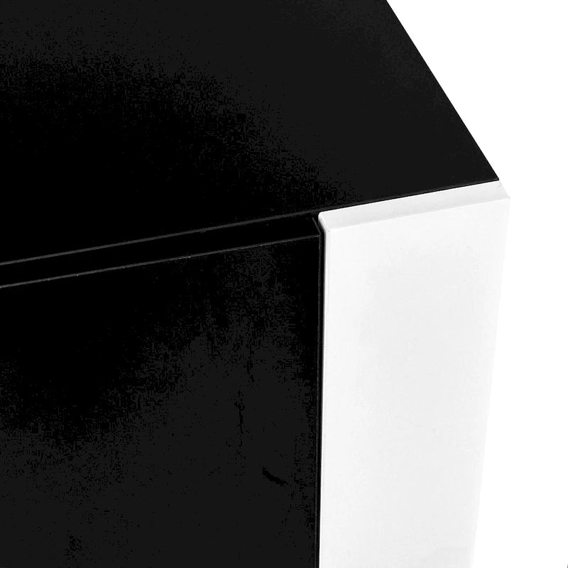 Black Modern 68.1 Fireplace TV Stand with 2 Large Cabinets for TVs Up to 78