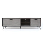 Grey 71.1 TV Stand with Fold-Out Cabinet, Regular Cabinet, and 2 Shelves for TVs Up to 79