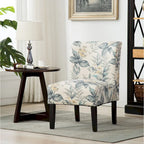 Blue Leaves 29.13 Upholstered Accent Chair with Wood Legs