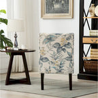 Blue Leaves 29.13 Upholstered Accent Chair with Wood Legs