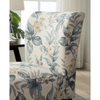 Blue Leaves 29.13 Upholstered Accent Chair with Wood Legs