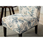 Blue Leaves 29.13 Upholstered Accent Chair with Wood Legs