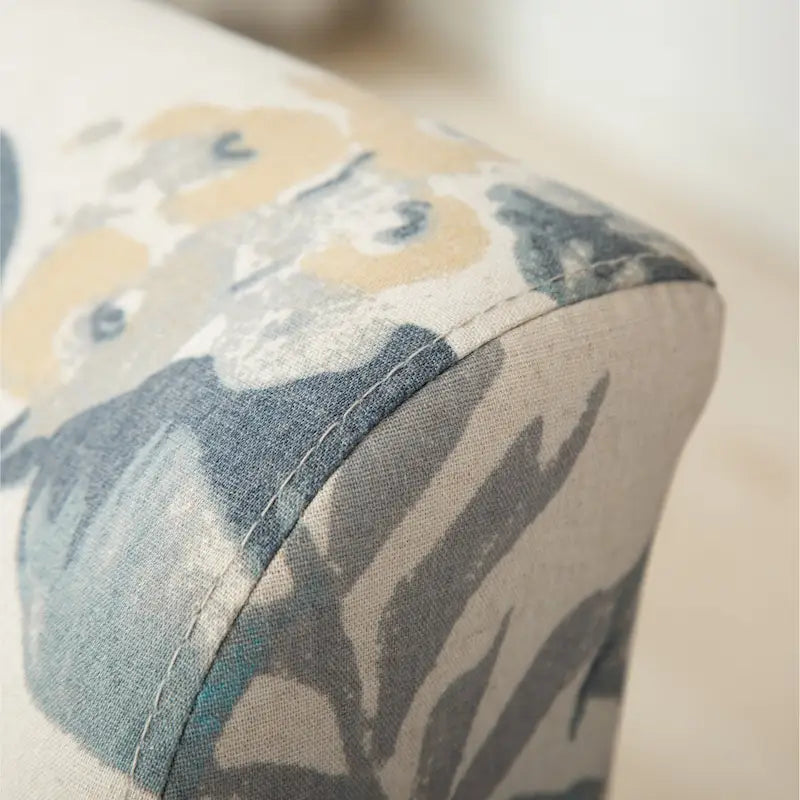 Blue Leaves 29.13 Upholstered Accent Chair with Wood Legs