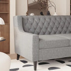 78.75 Polyester 3-Seater Sofa with Tufted Back and Cushions
