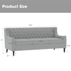 78.75 Polyester 3-Seater Sofa with Tufted Back and Cushions