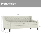78.75 Polyester 3-Seater Sofa with Tufted Back and Cushions