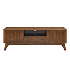 Fluted TV Stand for 65 inch TV,Entertainment Center with Storage,Wood Media Console, Accent Table,2 Door,1 Drawer,Wood Leg