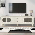 68.9 Modern TV Stand for TVs up to 75 Inches, Entertainment Center with Fluted Glass Doors for Living Room