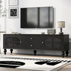 68.9 Modern TV Stand for TVs up to 75 Inches, Entertainment Center with Fluted Glass Doors for Living Room