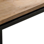 Black and Natural Wood Living Room Table Versatile Coffee Table 2-Tiered Wood Tabletop Table
