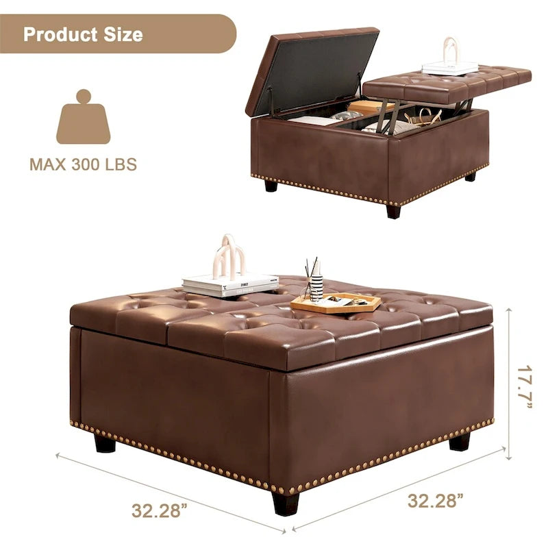 Modern Storage Coffee Table with Storage Doors for Living Room