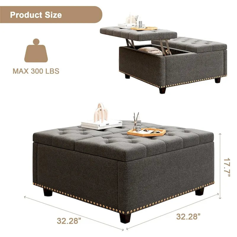 Modern Storage Coffee Table with Storage Doors for Living Room