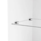 High Gloss Storage Cabinet with LED Lights,67 Tall Cabinet with Acrylic Door,with Open Countertop and Tempered Glass Shelves