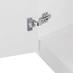 High Gloss Storage Cabinet with LED Lights,67 Tall Cabinet with Acrylic Door,with Open Countertop and Tempered Glass Shelves