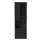 High Gloss Storage Cabinet with LED Lights,67 Tall Cabinet with Acrylic Door,with Open Countertop and Tempered Glass Shelves