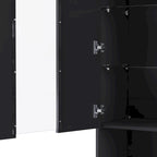 High Gloss Storage Cabinet with LED Lights,67 Tall Cabinet with Acrylic Door,with Open Countertop and Tempered Glass Shelves