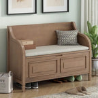 Farmhouse Solid Wood Multi-Purpose Upholstered Storage Bench