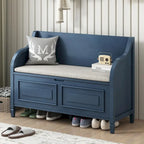 Farmhouse Solid Wood Multi-Purpose Upholstered Storage Bench