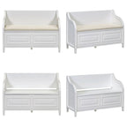 Farmhouse Solid Wood Multi-Purpose Upholstered Storage Bench