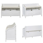 Farmhouse Solid Wood Multi-Purpose Upholstered Storage Bench