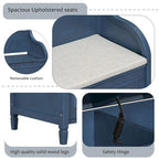 Farmhouse Solid Wood Multi-Purpose Upholstered Storage Bench