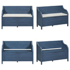 Farmhouse Solid Wood Multi-Purpose Upholstered Storage Bench