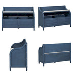 Farmhouse Solid Wood Multi-Purpose Upholstered Storage Bench