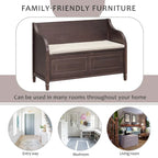 Farmhouse Solid Wood Multi-Purpose Upholstered Storage Bench