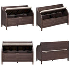 Farmhouse Solid Wood Multi-Purpose Upholstered Storage Bench