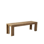 HomeRoots 58 Natural Distressed Solid Wood Dining Bench - 58