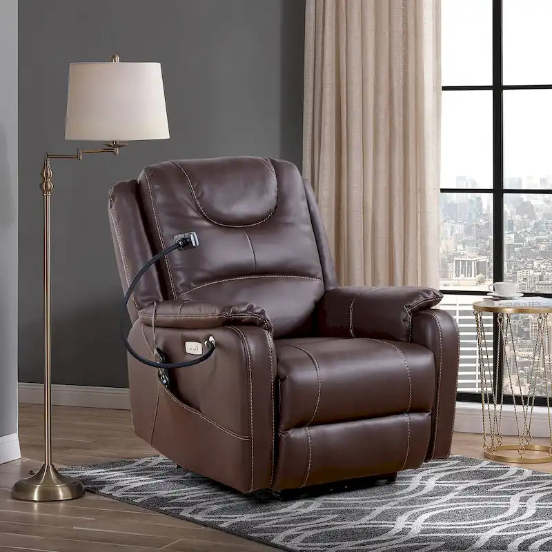 Christopher Knight Home - Liyasi Zero Gravity Power Recliner with Massage, Heating, USB Charging & Phone Holder