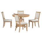 Lak Retro 5-Piece Dining Sets with Upholstered Chairs by GDFStudio