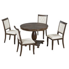 Lak Retro 5-Piece Dining Sets with Upholstered Chairs by GDFStudio