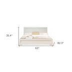 HomeRoots White Solid and Manufactured Wood Queen Bed Frame