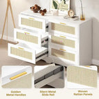 6 Drawers Rattan Dresser