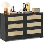 6 Drawers Rattan Dresser