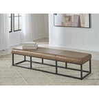 Signature Design by Ashley Joston Brown/Black Accent Bench - 70.87 W x 18.87 D x 15.75 H
