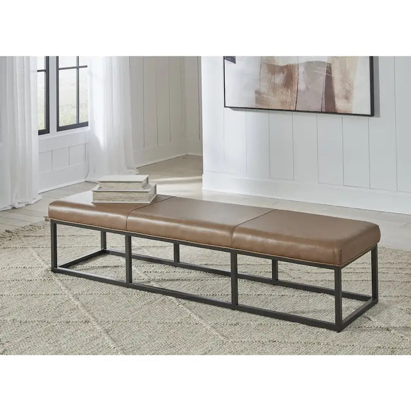 Signature Design by Ashley Joston Brown/Black Accent Bench - 70.87 W x 18.87 D x 15.75 H