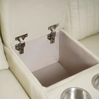 Genuine Leather Power Recliner Sectional Sofa with Ajustable Headrest, Power Lumbar, USB&USB-C Port