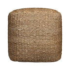 HomeRoots 18 Natural Jute Woven Blend Cube Pouf Ottoman