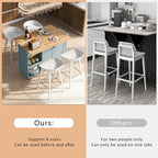 Rolling Kitchen Island w/ Foldable Counter Top,Towel Rack and Drawer