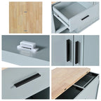 Rolling Kitchen Island w/ Foldable Counter Top,Towel Rack and Drawer