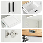 Rolling Kitchen Island w/ Foldable Counter Top,Towel Rack and Drawer