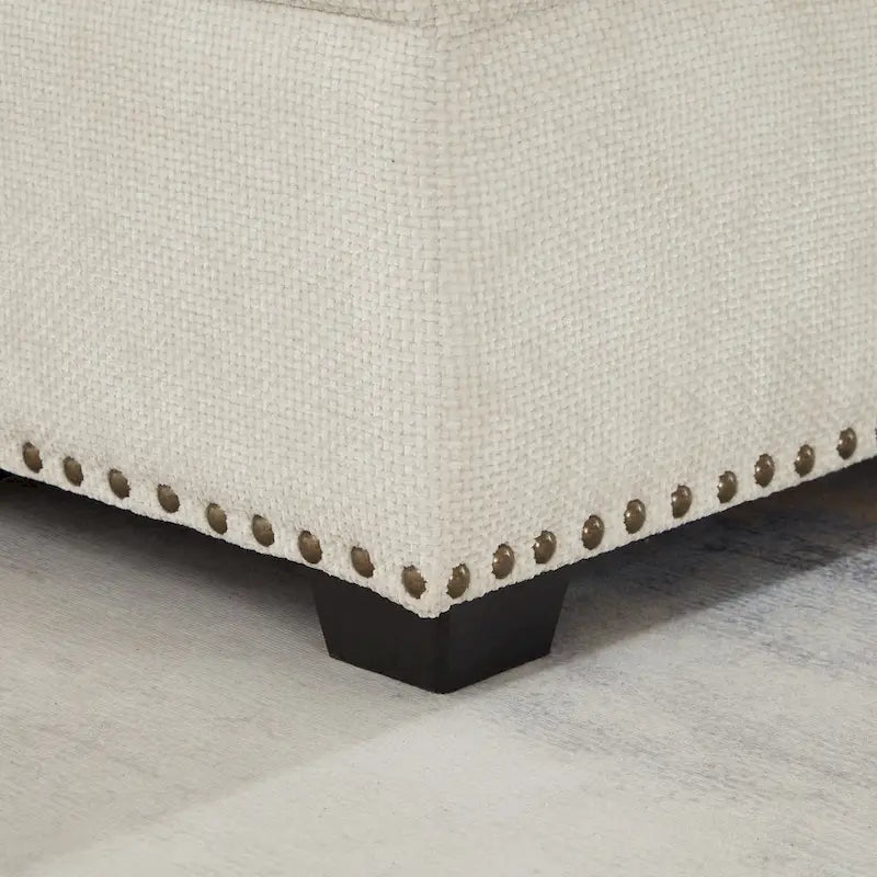 97 Chenille L-Shaped Sleeper Sectional Sofa with Storage Ottoman