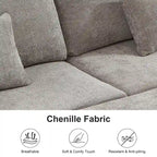 97 Chenille L-Shaped Sleeper Sectional Sofa with Storage Ottoman